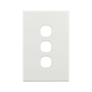 Basix S Series Grid Plate 3 Gang - White