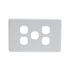 Grid Plate 5 Gang - White