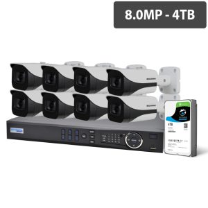 Professional 16 Channel 8.0MP HDCVI Surveillance Kit (8 x Fixed Cameras