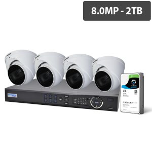 Professional 8 Channel 8.0MP HDCVI Surveillance Kit (4 x Motorised Cameras