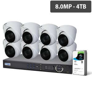 Professional 16 Channel 8.0MP HDCVI Surveillance Kit (8 x Motorised Cameras