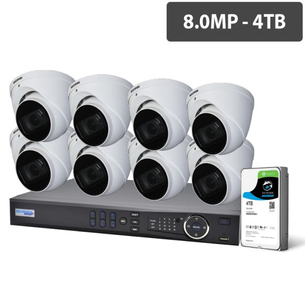 Professional 16 Channel 8.0MP HDCVI Surveillance Kit (8 x Motorised Cameras