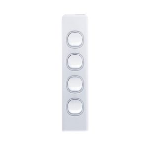 AVOL Architrave 4 Gang Light Switch | White