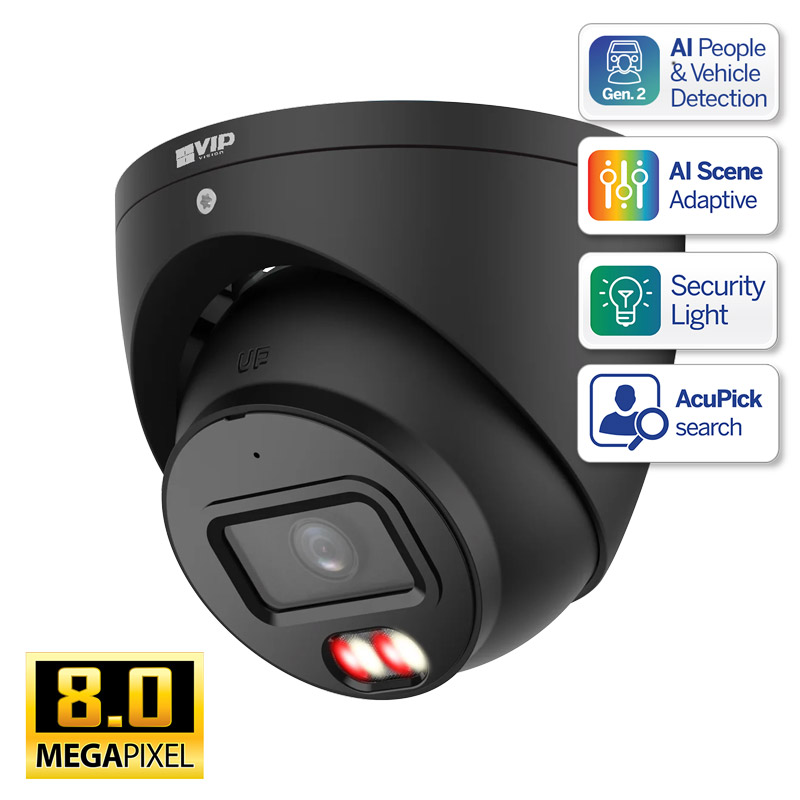 Professional AI Series 8.0MP Fixed Turret (Black)