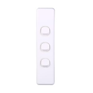 AVOL Architrave 3 Gang Light Switch | White
