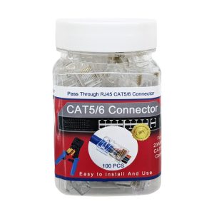 Pass-through RJ45 Connector for CAT6 cable 100pc Jar