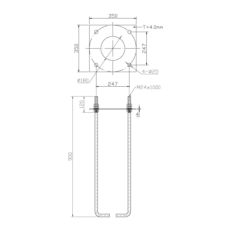 4.0m Octagonal Hinged Light Pole - Image 5