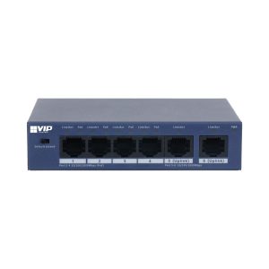 VIP Vision Unmanaged Gigabit 4-Port PoE Switch with 2-Port Uplink (1000M)